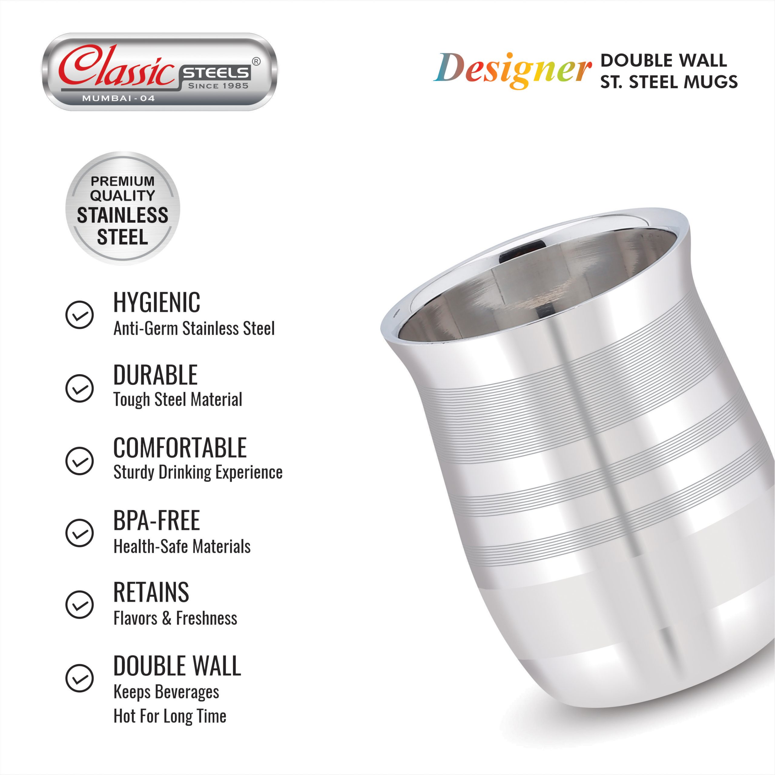 DOUBLE WALL MUG -1 IMAGE – 3